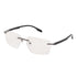 Sirts Grey Black Metal Rimless Rectangular Light Weight AD1046 - Lens Caravan
